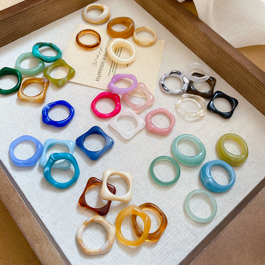 Women'S Emo Accessories - 5 Buah SET Cincin Resin Akrilik