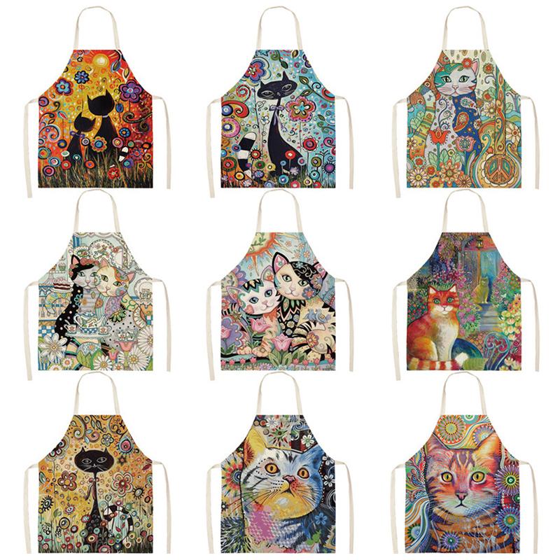Women Kitchen Accessories - Celemek Memasak Dapur Bunga Celemek Linen