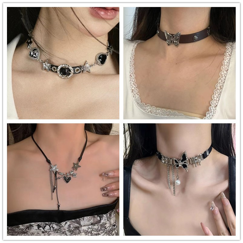 Women'S Emo Accessories - Y2K kalung Bintang Hati silang kupu-kupu