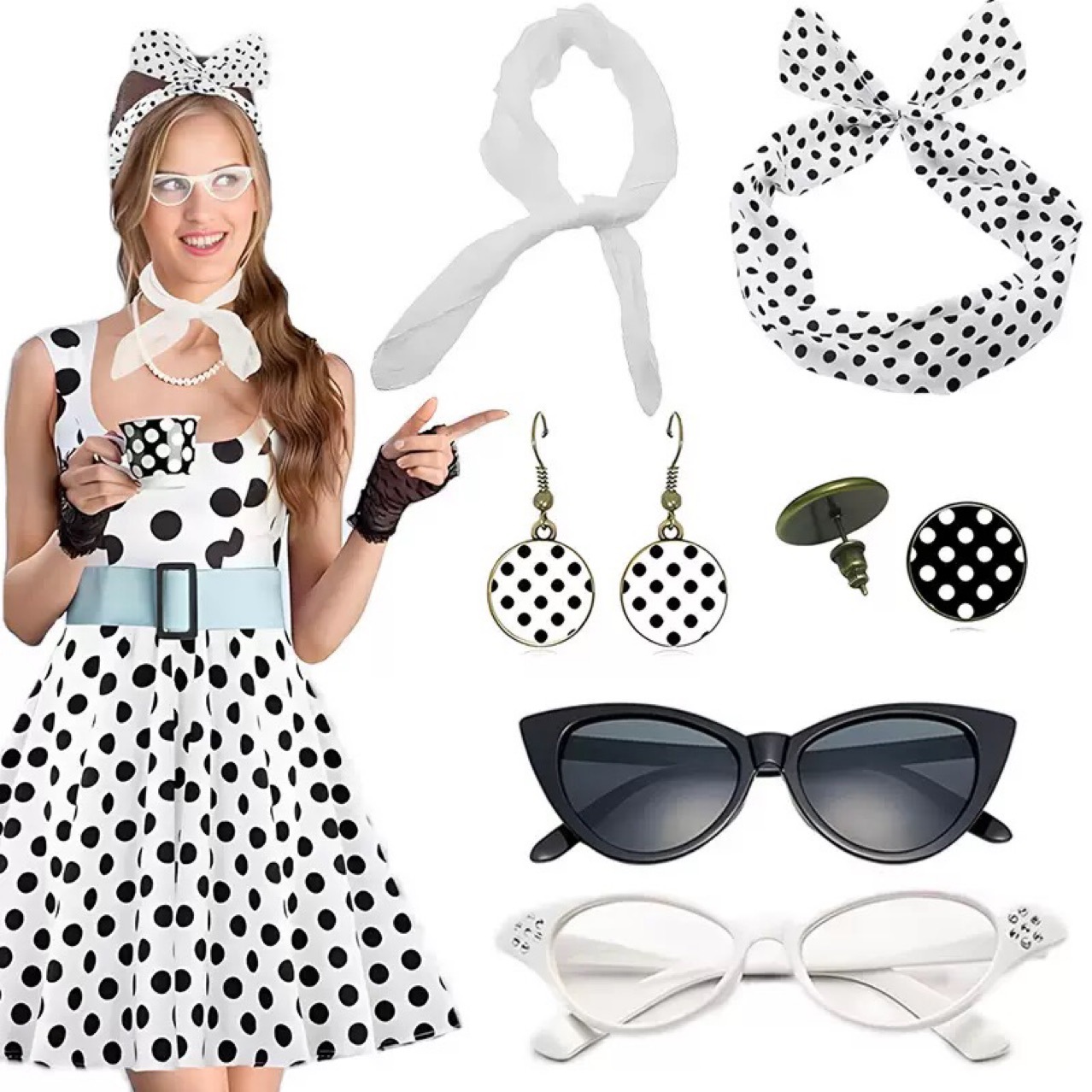 Kostum Pesta Retro Hippie Wani - Women'S Accessories In The 1950S ulasan dan harga
