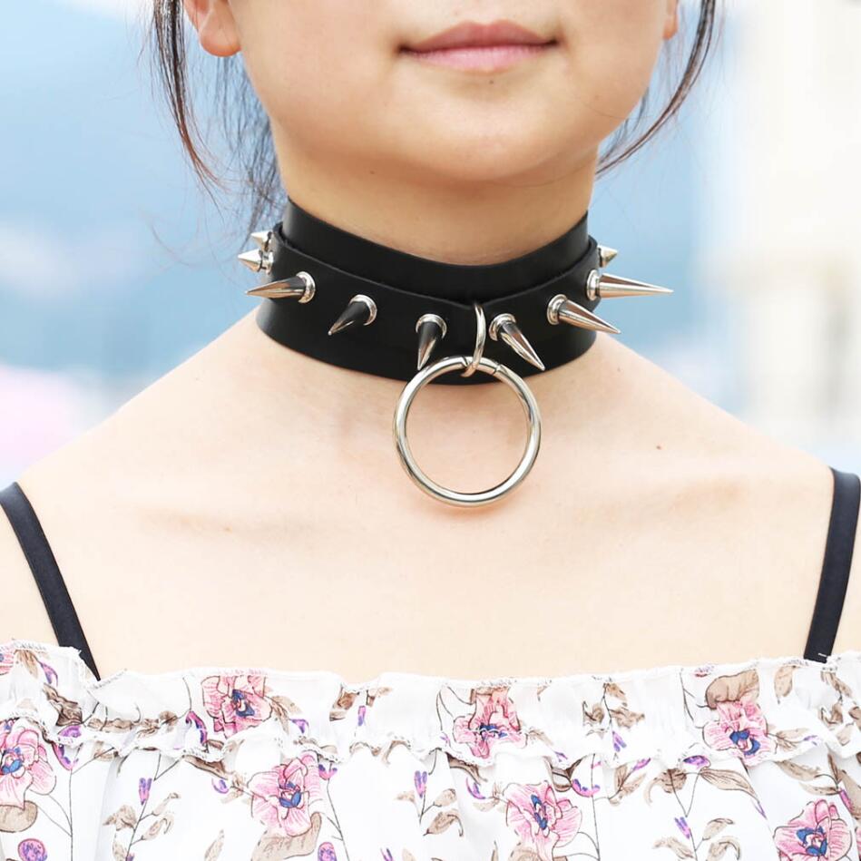 Kalung panjang kerah Punk paku - Women'S Emo Accessories ulasan dan harga