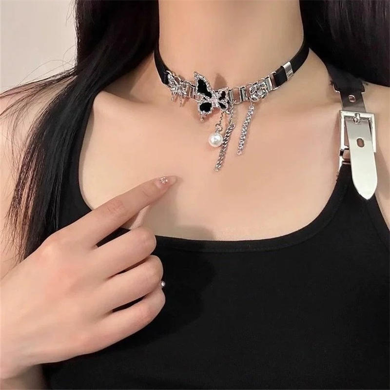 Y2K kalung Bintang Hati silang - Women'S Emo Accessories ulasan dan harga