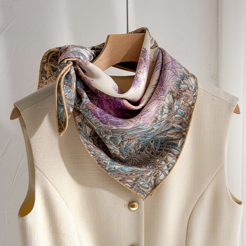 Syal Wol Sutra Wanita Foulard  - Women Accessories Sale ulasan dan harga